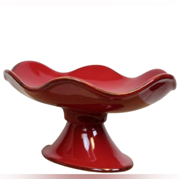 *NWOT Southern Living Cinnabar Footed Oval Compote Pedestal Display